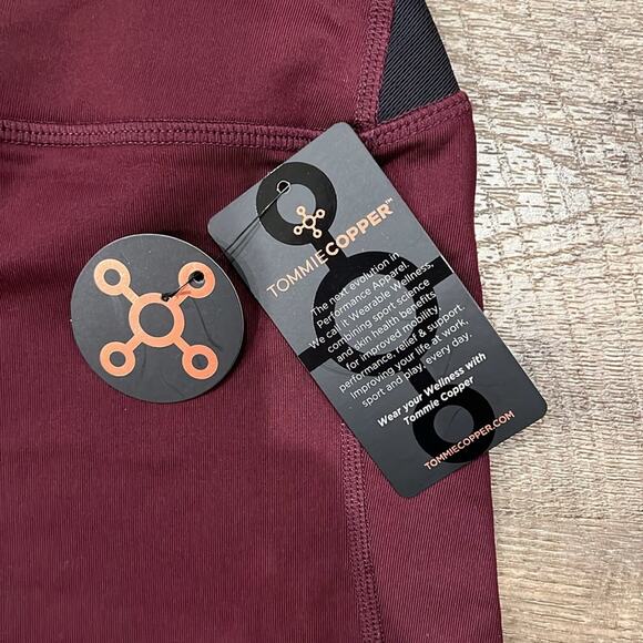 NWT Tommie Copper Women's Lower Back Support Leggings Burgundy Size L - Picture 9 of 12